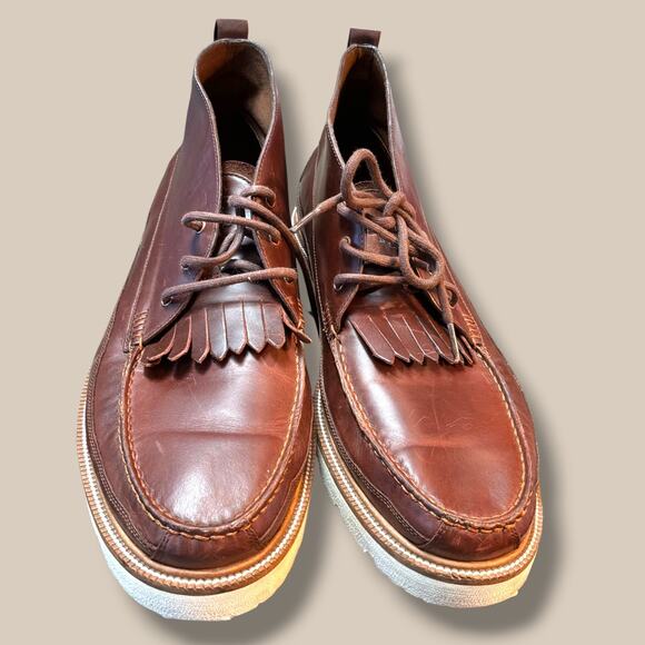 Men\'s 12 COLE HAAN American Classics Kiltie Chukka Brown Leather Boots  EUC main image 10